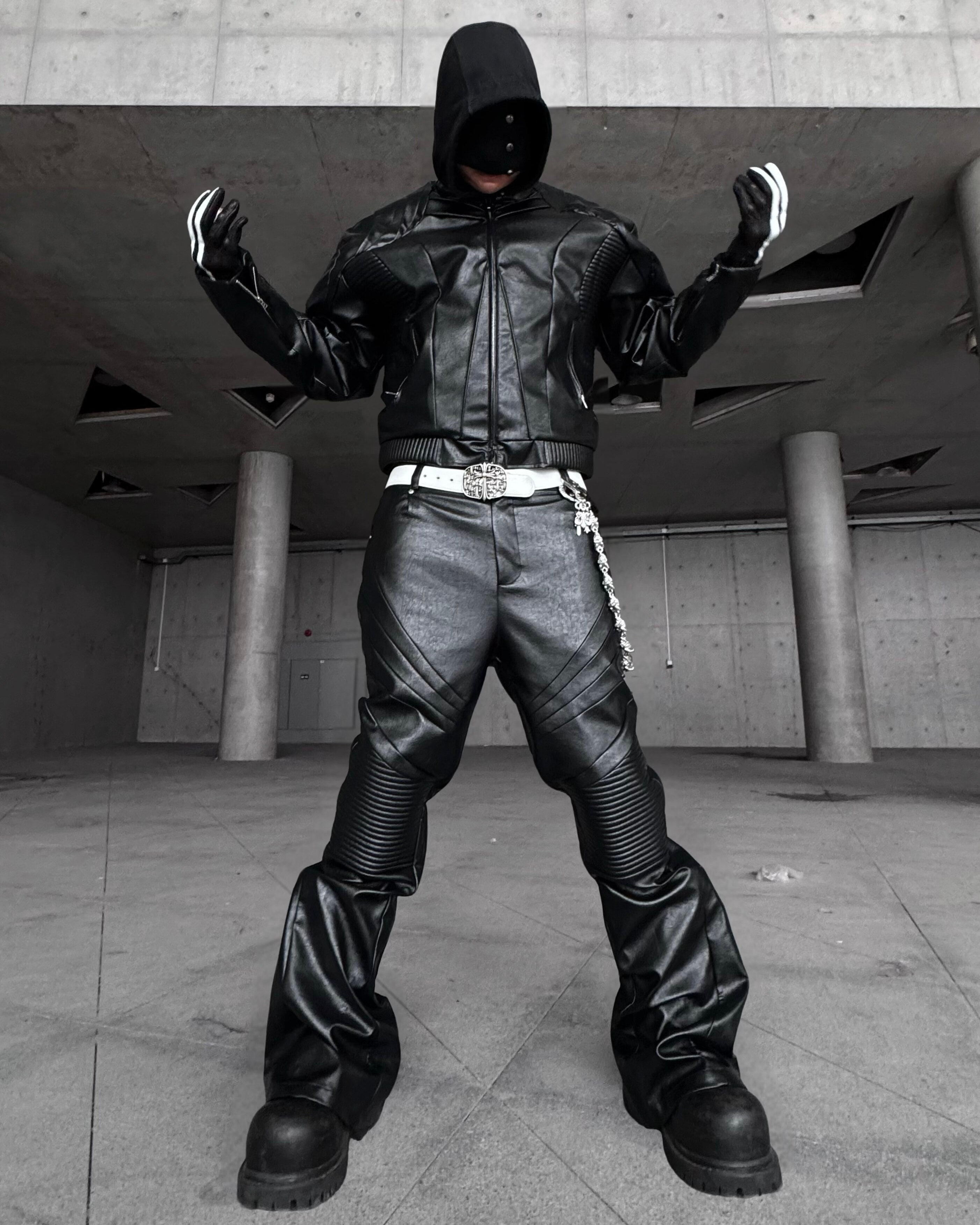 OFF/SC KNIGHT BIKER LEATHER PANTS