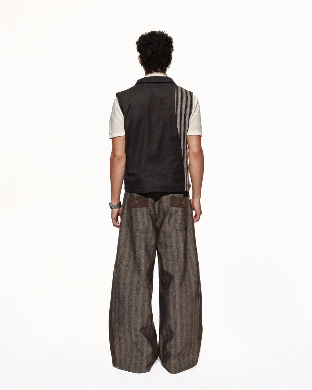 SCRIPT-X STRIPED SUIT VEST