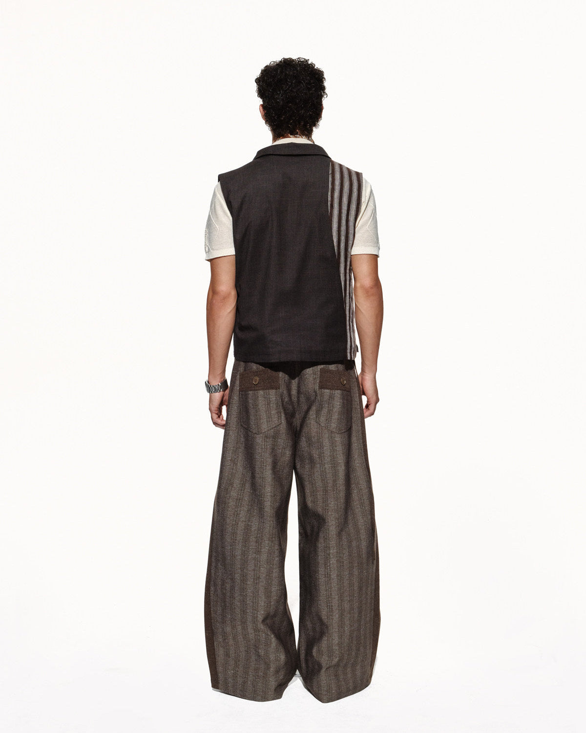 SCRIPT-X STRIPED SUIT VEST