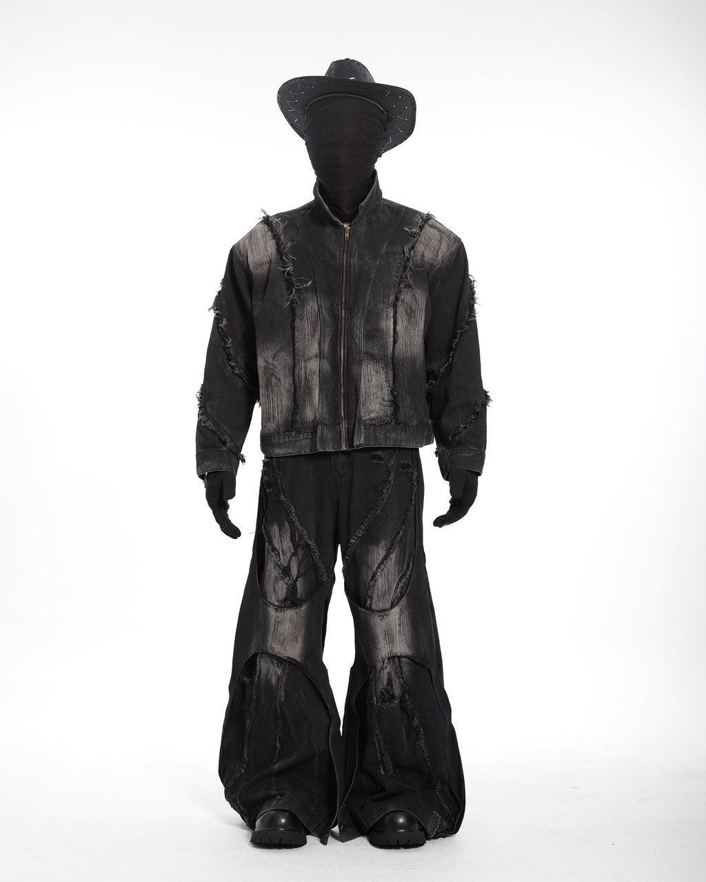 DECONSTRUCTED WIDE FLARE JEANS