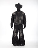 DECONSTRUCTED WIDE FLARE JEANS