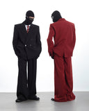 RED WIDE LEG DRESS PANTS
