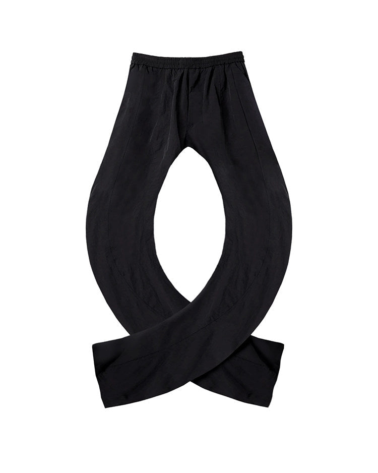 CURVED WIDE LEG TECH PANTS