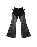 SPLIT LEATHER FLARE PANTS