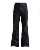 WAXED DARK FLARE PANTS