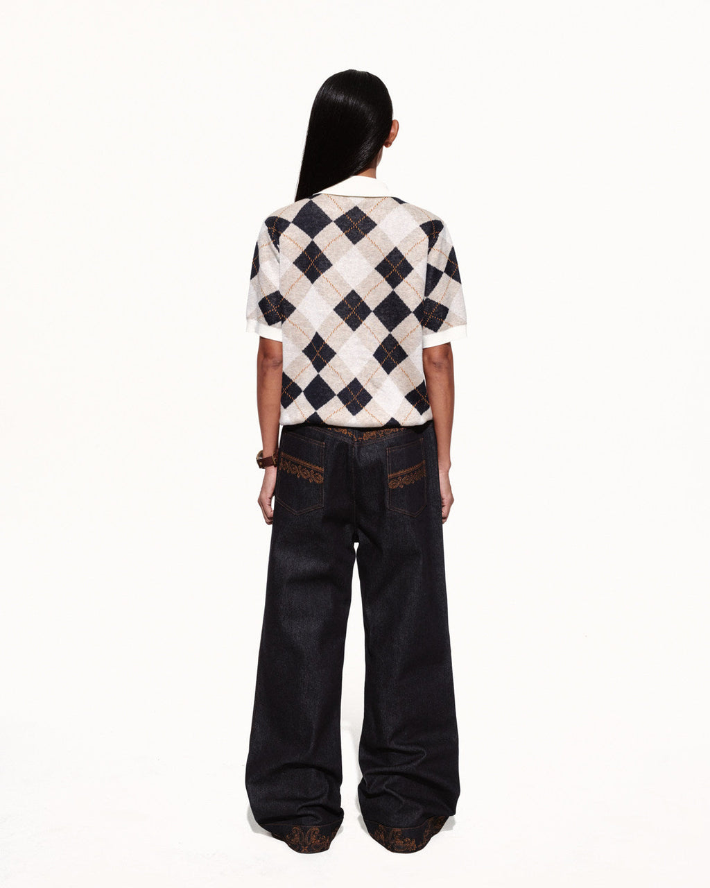 SCRIPT-X ARGYLE WOOL POLO