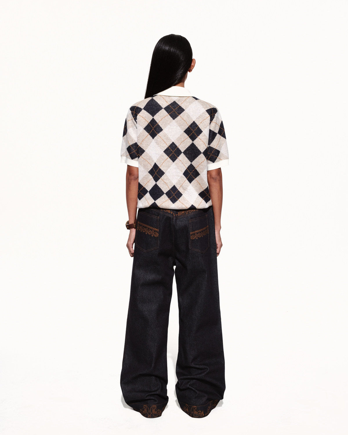 SCRIPT-X ARGYLE WOOL POLO