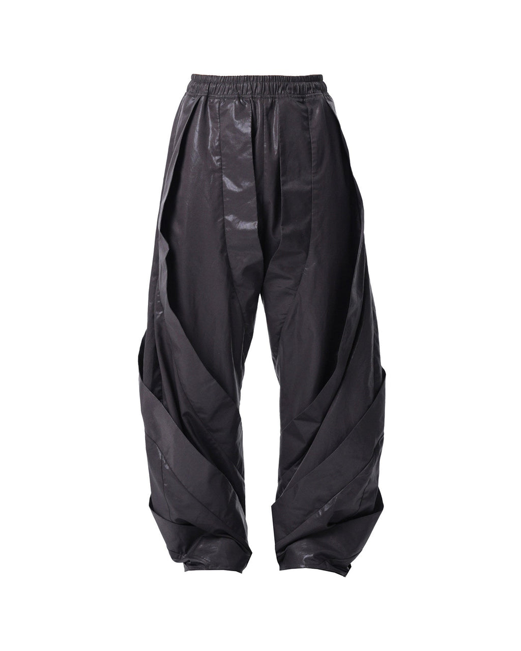 SPIRAL DRAPED WAXED PANTS