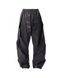 SPIRAL DRAPED WAXED PANTS