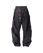 SPIRAL DRAPED WAXED PANTS