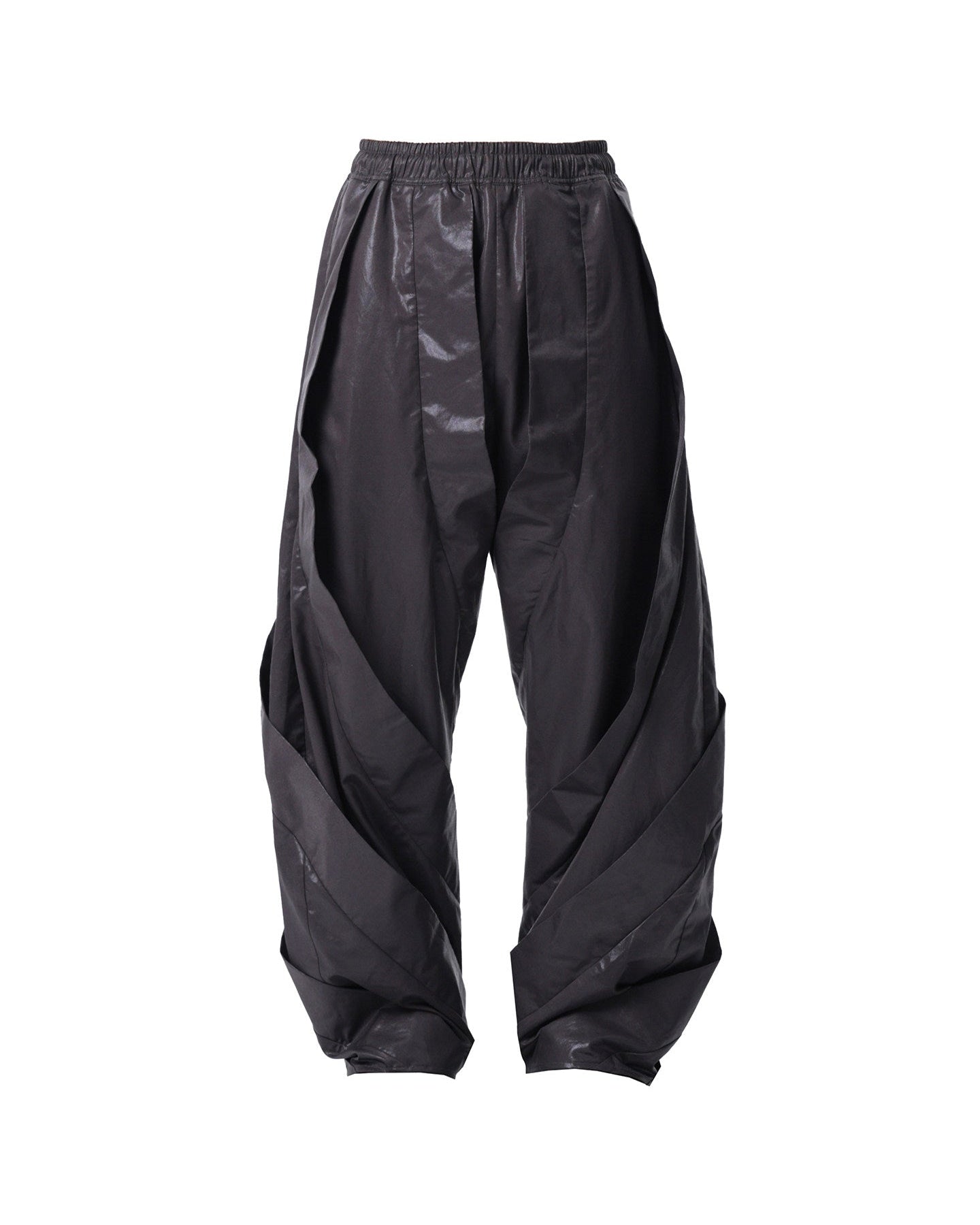 SPIRAL DRAPED WAXED PANTS