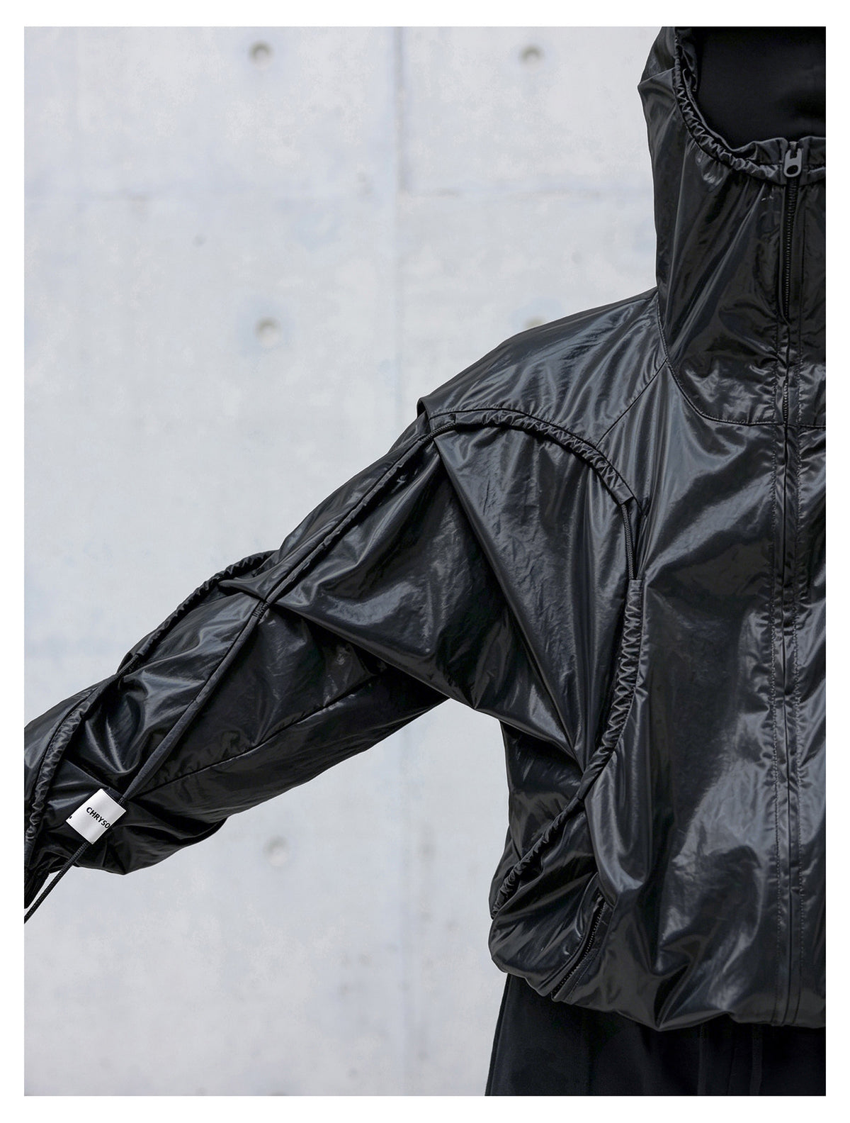 DRAWSTRING ULTRA-THIN SUN HOODED WINDBREAKER
