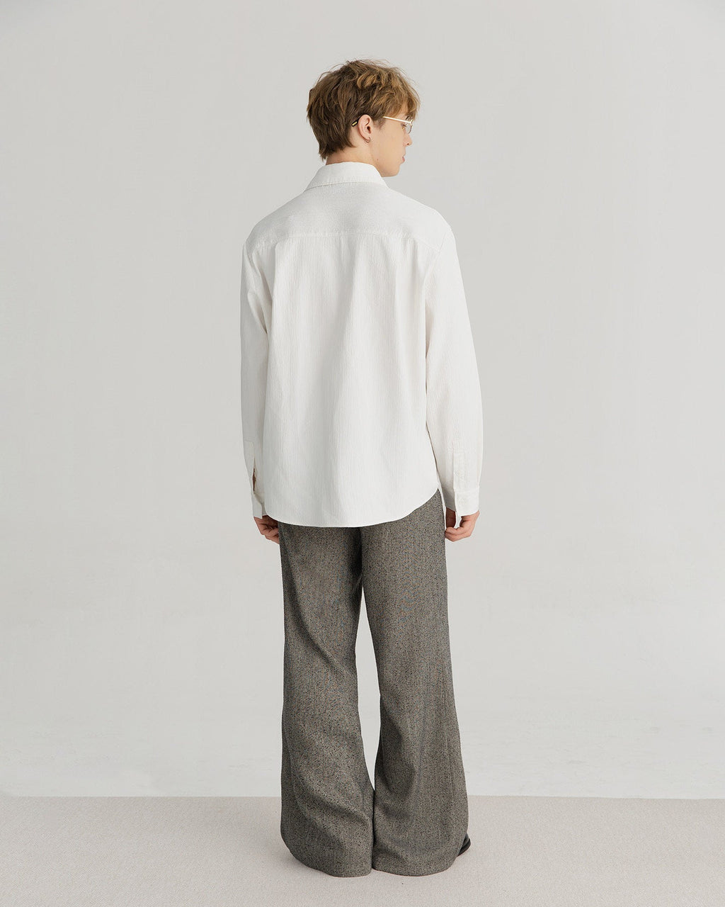 XEQUATION BLACK WHITE TEXTURED SHIRT