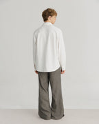XEQUATION BLACK WHITE TEXTURED SHIRT