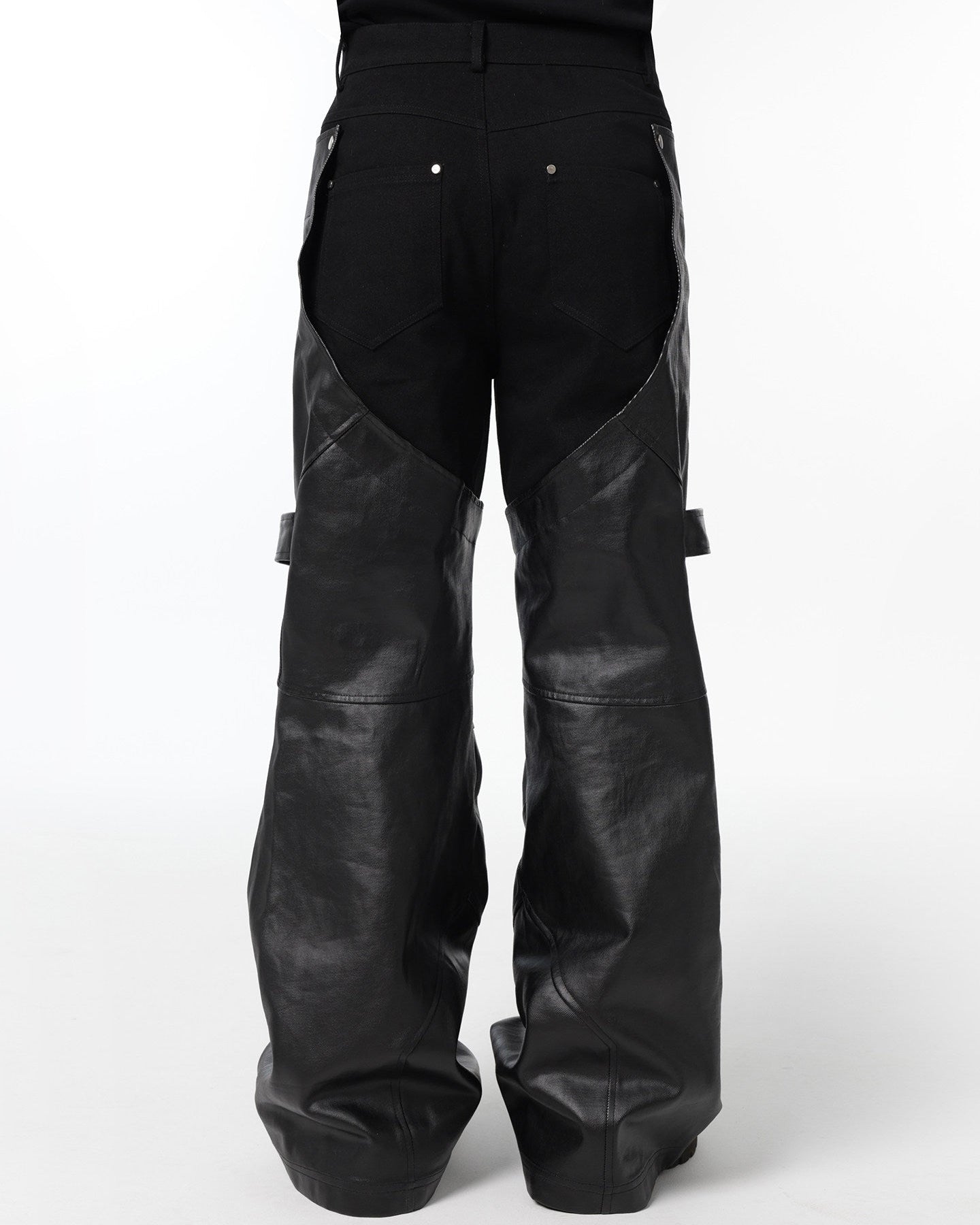 DECONSTRUCTED BIKER LAYERED PANTS