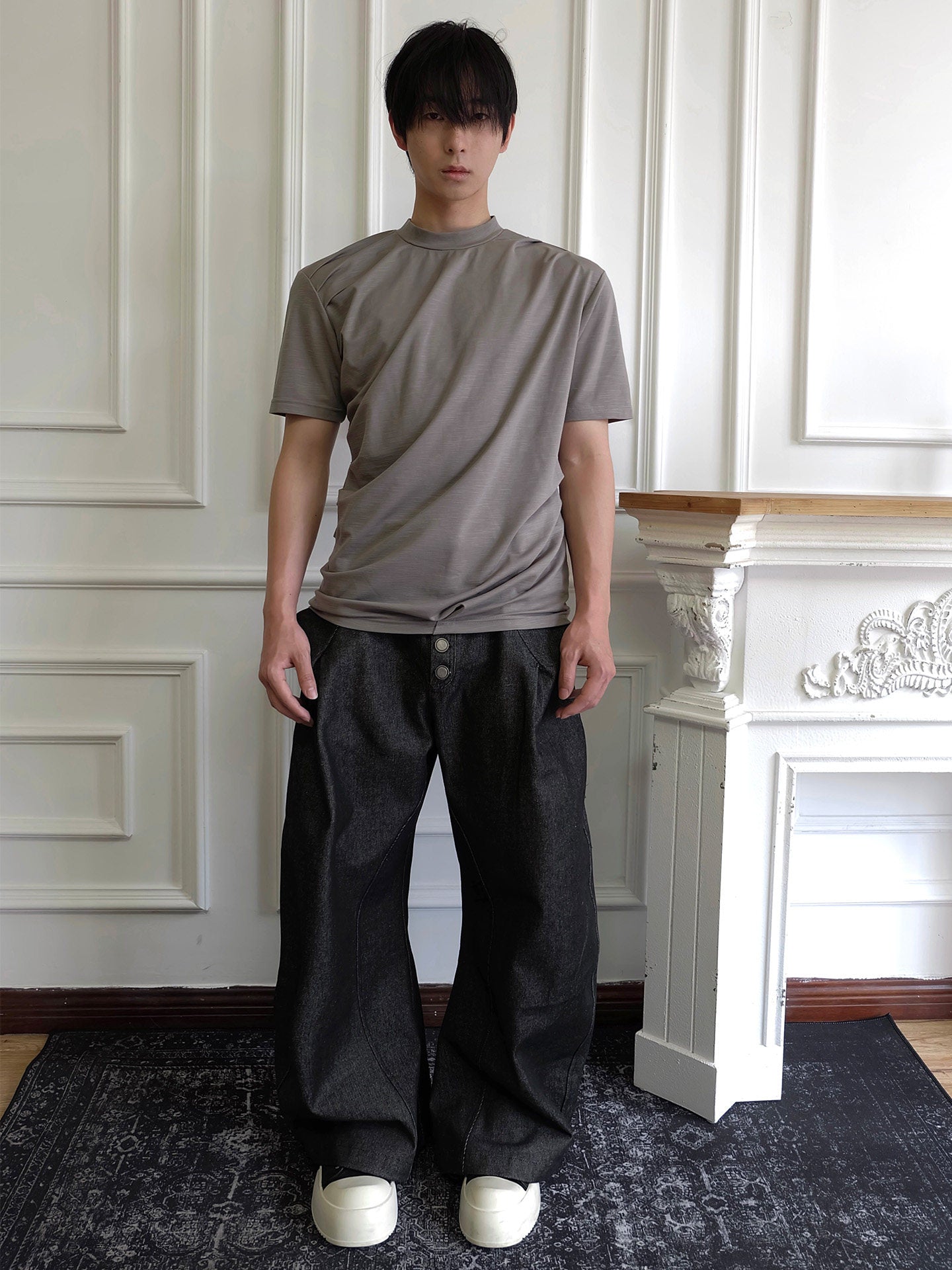 OFF/SC ICE SILK WAVED PLEATED AVANT-GARDE TEE