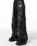 BLACK BIKER LEATHER PANTS