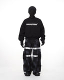 DISTRESSED REFLECTIVE CARGO JEANS
