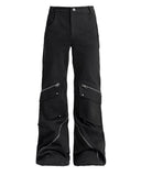 ZIP DARK FLARE PANTS