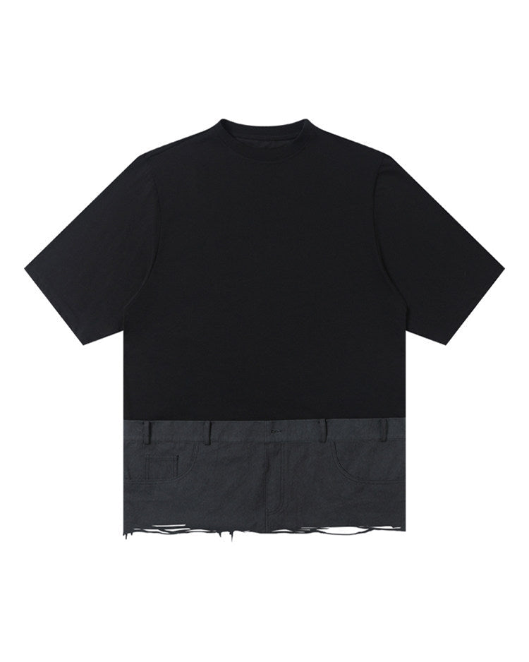 DECONSTRUCTED SPLICED DISTRESSED TEE