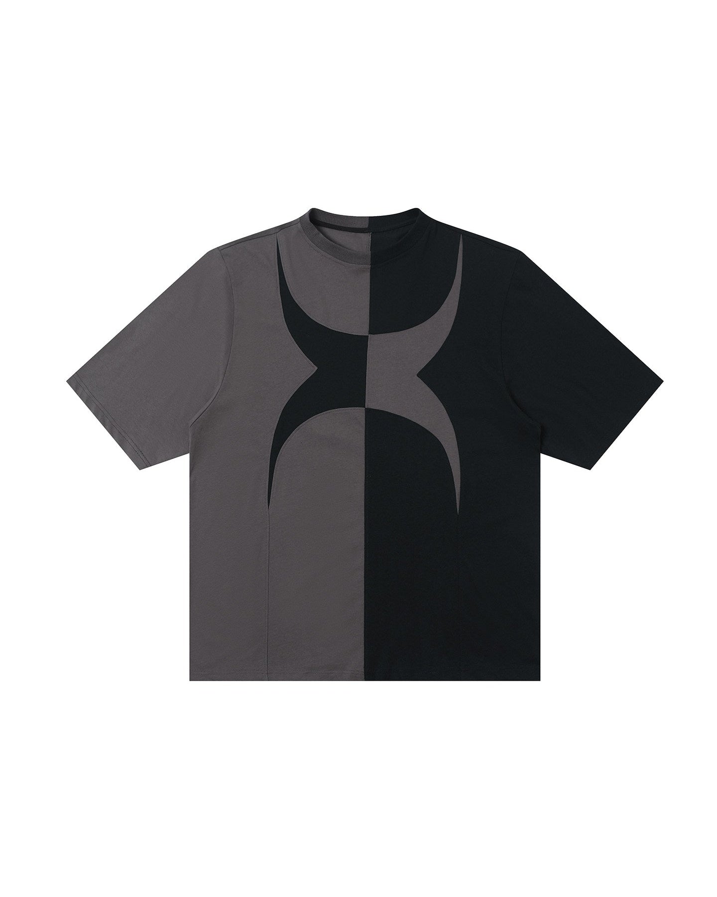 COLOR BLOCK SPLICED SHORT SLEEVE TEE