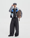 PLEATED WRINKLE STRIPE TROUSERS