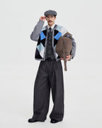 PLEATED WRINKLE STRIPE TROUSERS