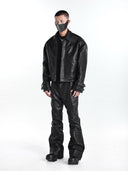CHAQUETA MOTERA DE CINTURA ALTA TEXTURIZADA AVANT-GARDE 25AW SSIN7