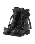 BLACK STRAP BIKER WORK BOOTS