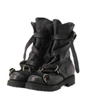 BOTAS DE TRABAJO TIPO MOTERO CON CORREA NEGRA