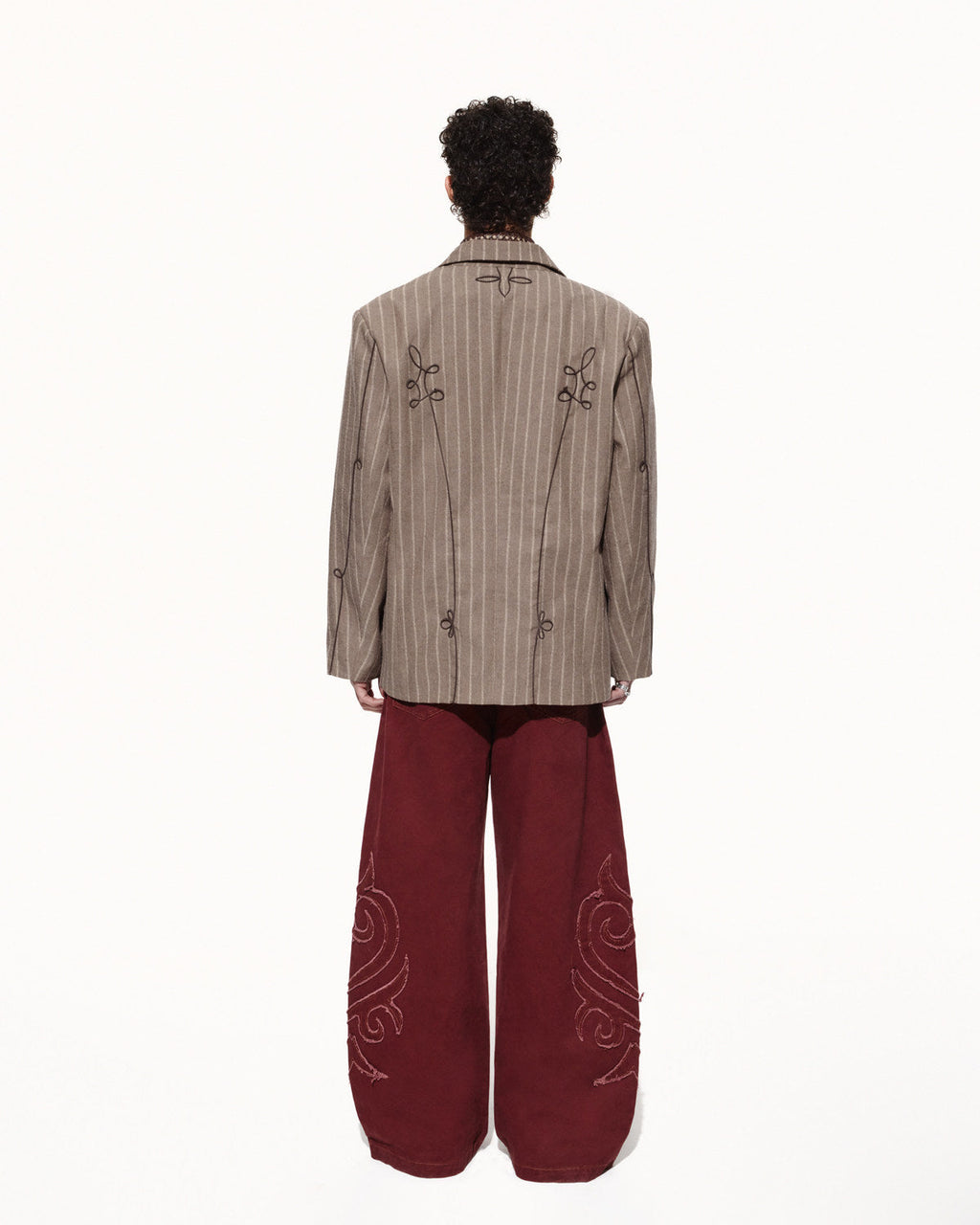 SCRIPT-X STRIPED LINEN BLAZER