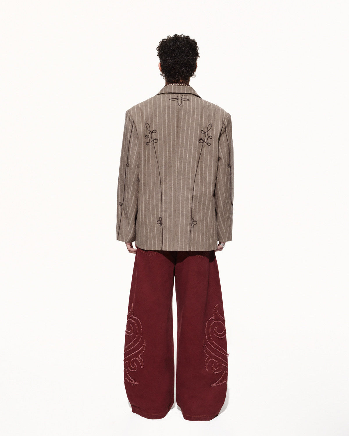 SCRIPT-X STRIPED LINEN BLAZER