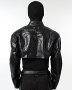 DARK HIPHOP STAND COLLAR PU JACKET
