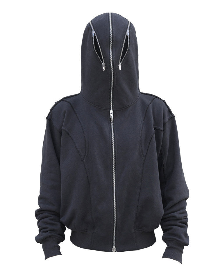 HOODED ZIP MASK OPIUM JACKET