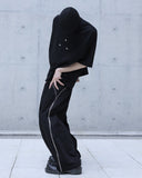 REFLECTIVE CURVED WIDE TRACK PANTS