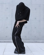 REFLECTIVE CURVED WIDE TRACK PANTS