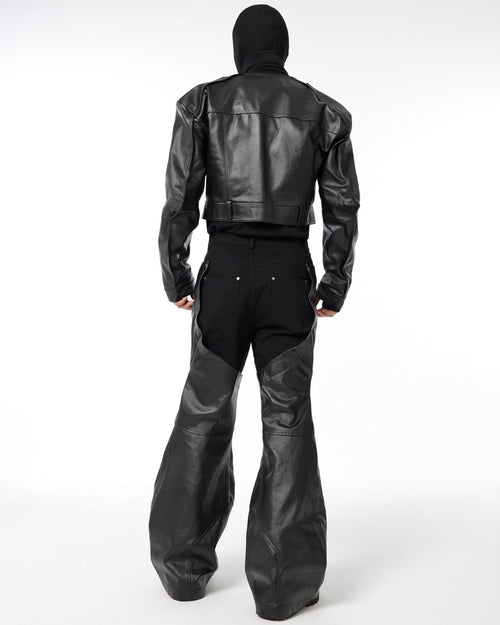 DECONSTRUCTED BIKER LAYERED PANTS