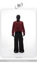LUXURY COURT EMBROIDERED VELVET CROPPED PADDED JACKET