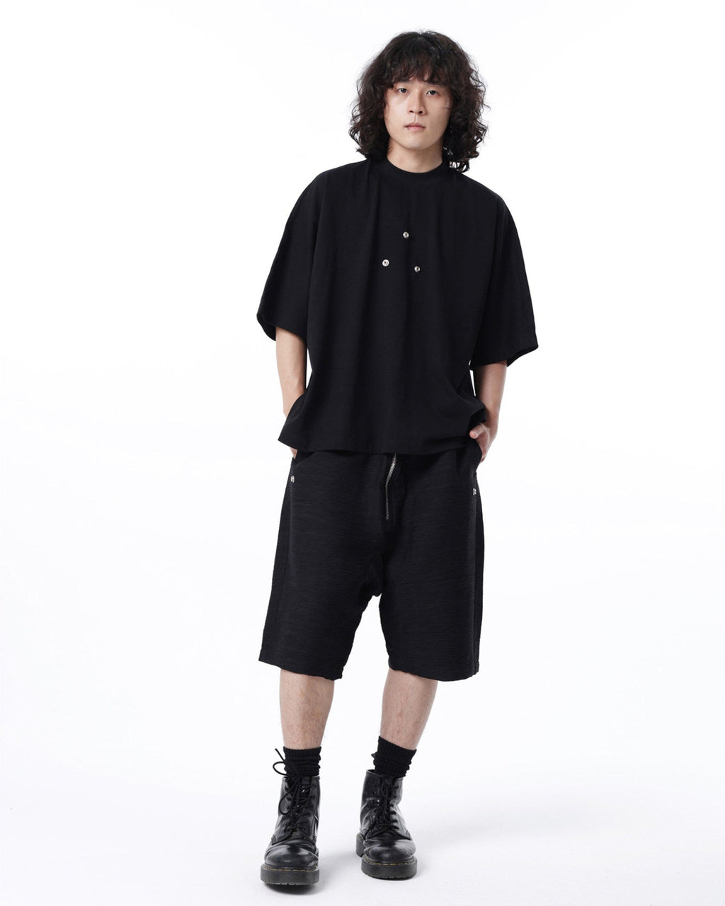 ZIPPER DETAIL HAREM SHORTS