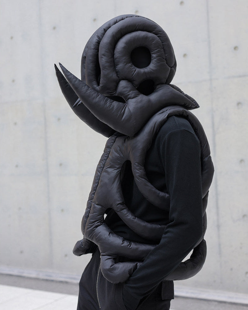 CUTOUT ALIEN EXOSKELETON COTTON VEST