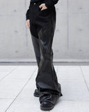 SPLIT LEATHER FLARE PANTS