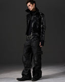 WAXED DESTROYED BIKER JEANS