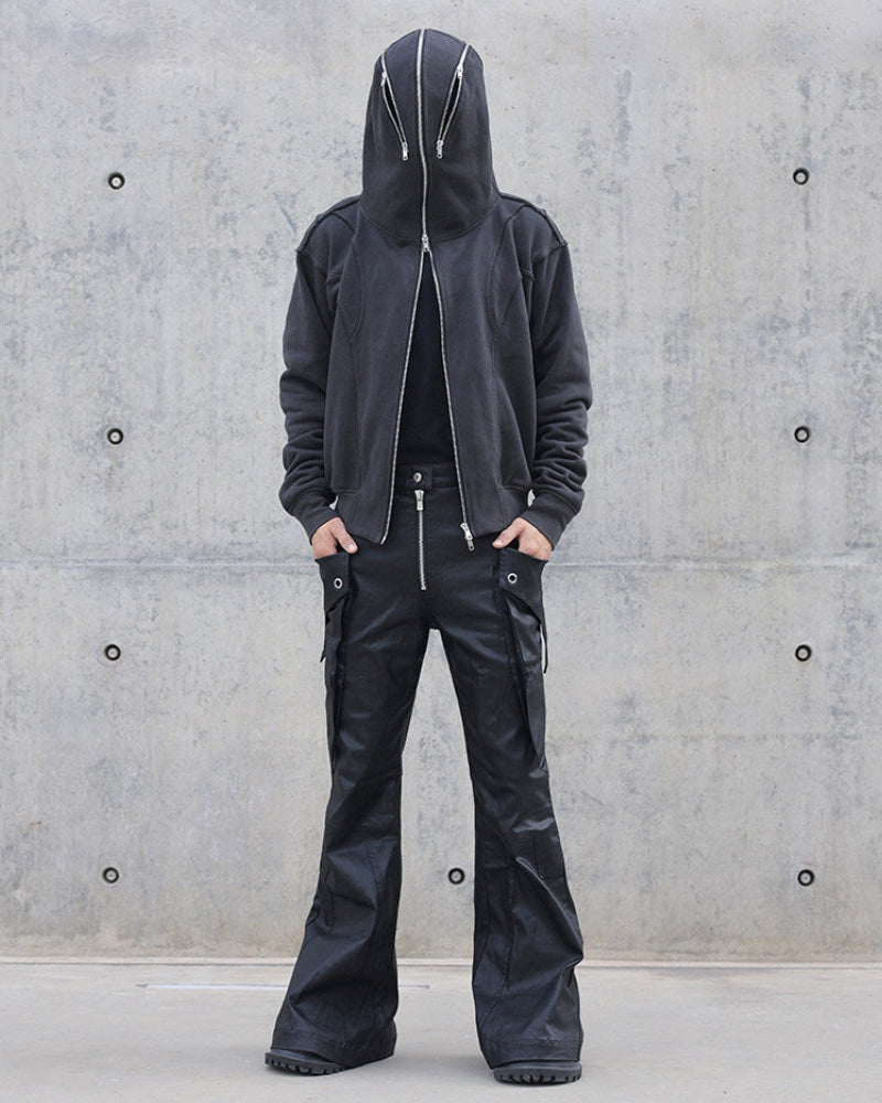 HOODED ZIP MASK OPIUM JACKET