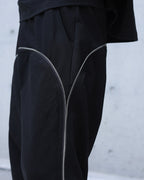 REFLECTIVE CURVED WIDE TRACK PANTS