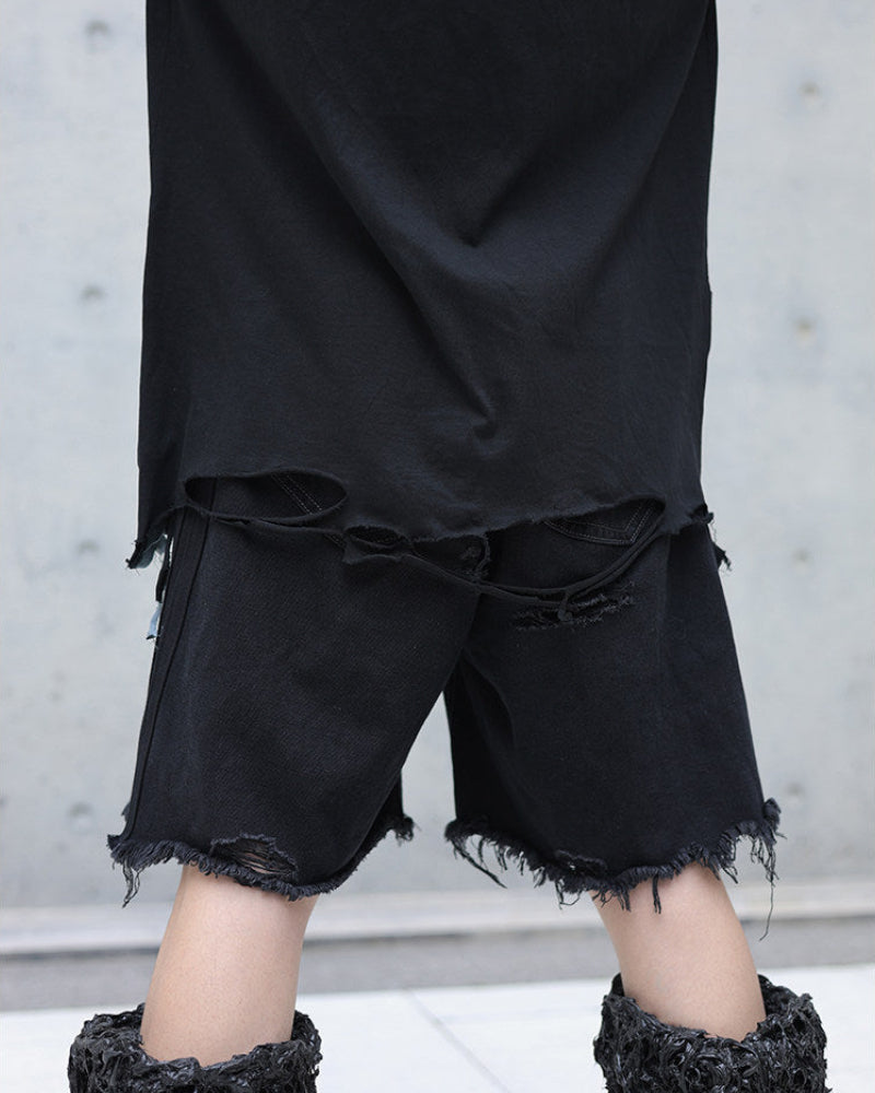 DECONSTRUCTED SPLICED DISTRESSED TEE