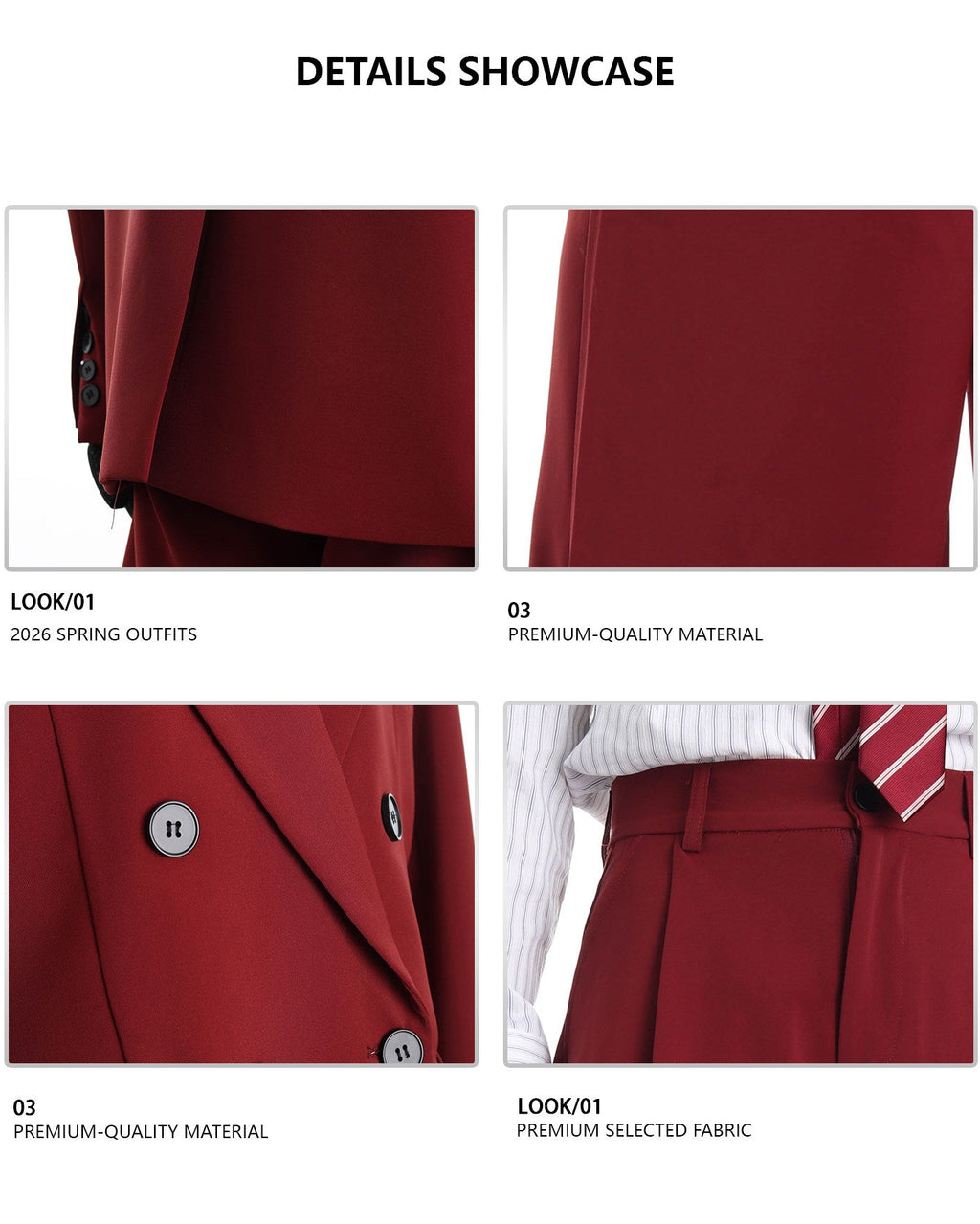 RED WIDE LEG DRESS PANTS