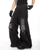 DECONSTRUCTED WIDE FLARE JEANS