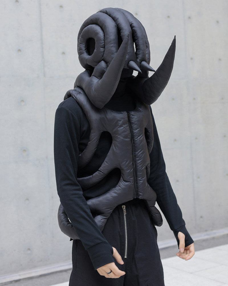 CUTOUT ALIEN EXOSKELETON COTTON VEST