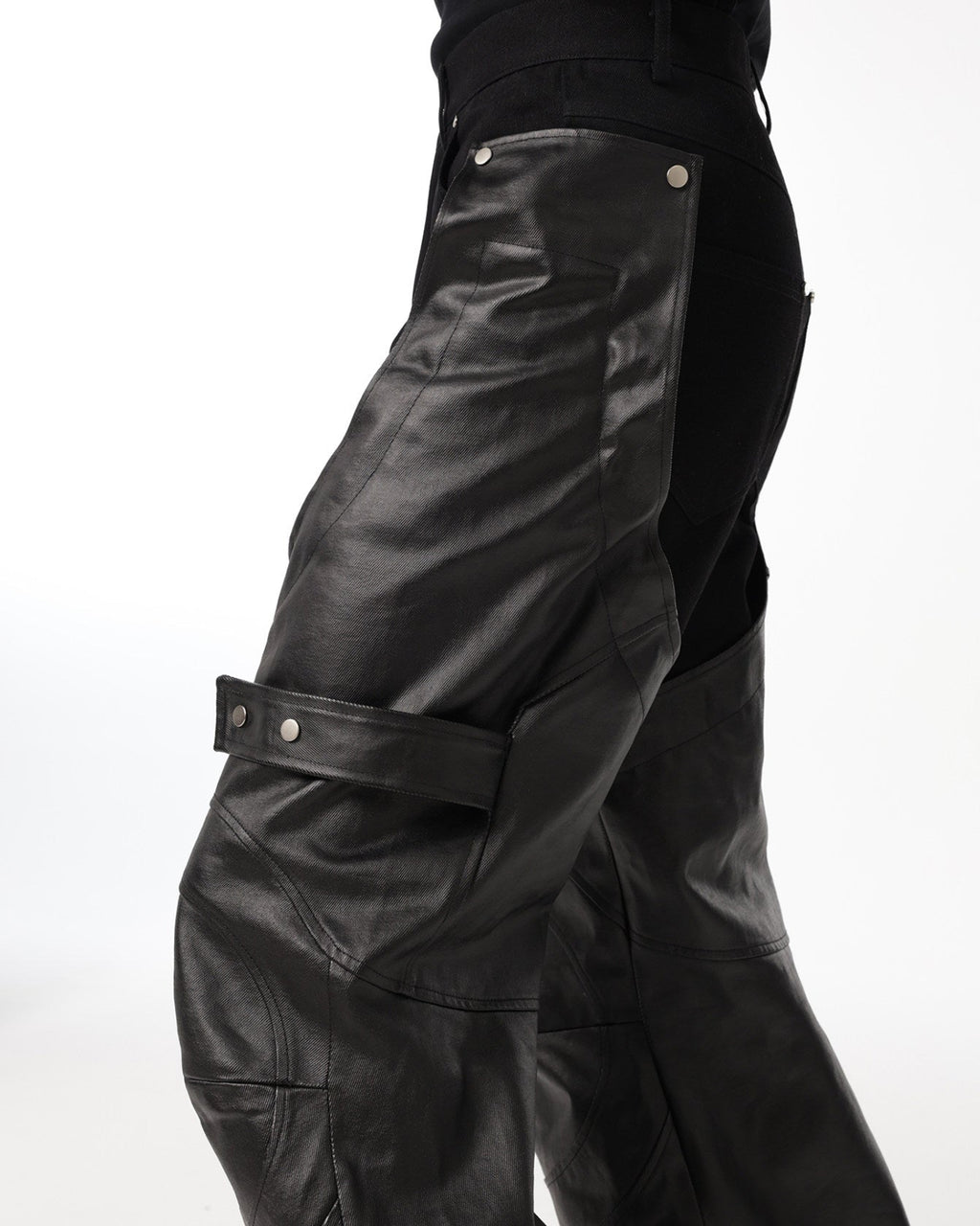 DECONSTRUCTED BIKER LAYERED PANTS