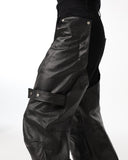 DECONSTRUCTED BIKER LAYERED PANTS